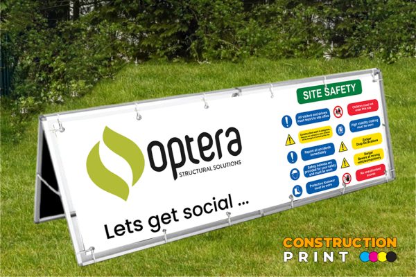Outdoor Barrier Frame 3000mm x 1000mm (With Banner) - Image 2