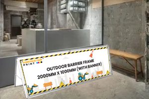 Outdoor Barrier Frame 2000mm x 1000mm (With Banner)