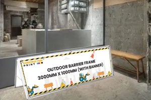 Outdoor Barrier Frame 3000mm x 1000mm (With Banner)