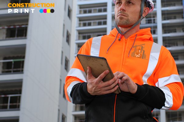 Custom Printed Hi Vis Hooded Sweatshirt - Image 5