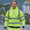 Custom Printed Hi Vis Hooded Sweatshirt 4