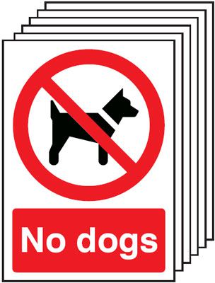 6-Pack No Dogs Signs