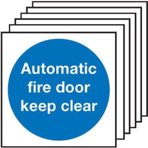 6-Pack Automatic Fire Door Keep Clear Signs