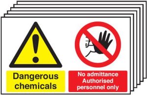 6-Pack Dangerous Chemicals/No Admittance Signs