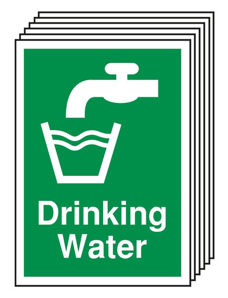 6-Pack Drinking Water Signs