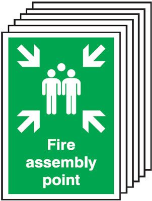 6-Pack Fire Assembly Point Signs