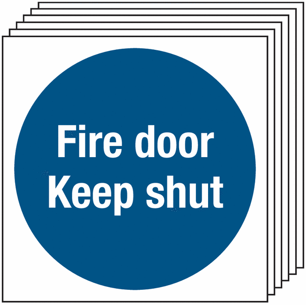 6-Pack Fire Door Keep Shut Signs