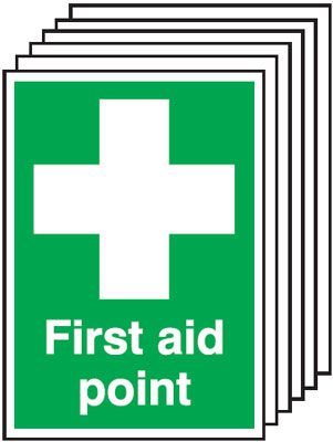 6-Pack First Aid Point Signs