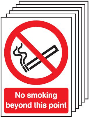 6-Pack No Smoking Beyond This Point Signs