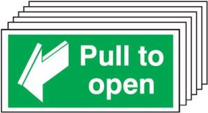 6-Pack Pull To Open & Directional Arrow Signs