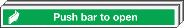 6-Pack Push Bar To Open Signs