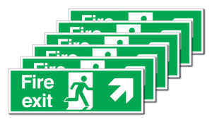 6-Pack Running Man/Right Diagonal Up Arrow Signs