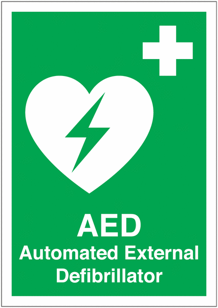 AED Automated External Defibrillator Window Signs