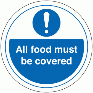 All Food Must Be Covered Sign – Plot-Cut (With Symbol)