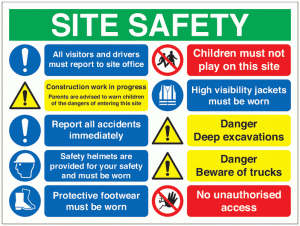 All Visitors & Drivers Must Report… Site Safety Signs