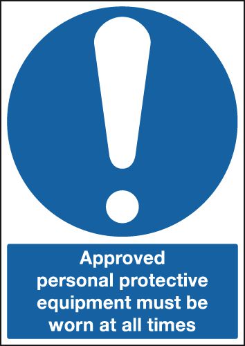 Approved PPE Must Be Worn Sign
