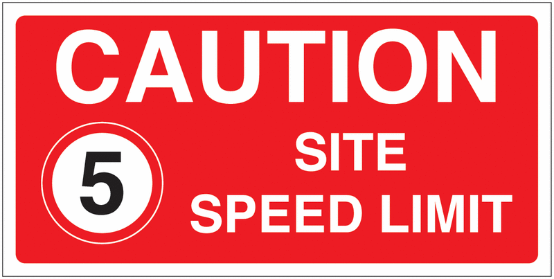 Banner Signs – Caution Site Speed Limit 5mph