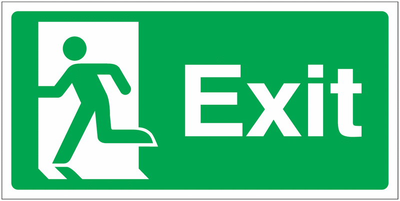 Banner Signs – Exit Running Man Left