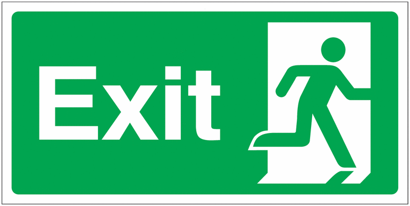 Banner Signs – Exit Running Man Right