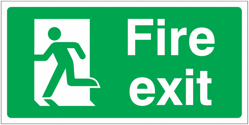 Banner Signs – Fire Exit Running Man Left