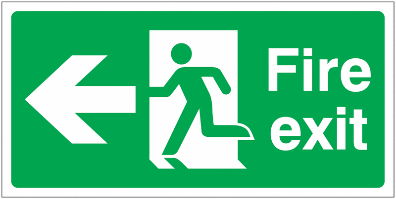 Banner Signs – Fire Exit Running Man & Arrow Left