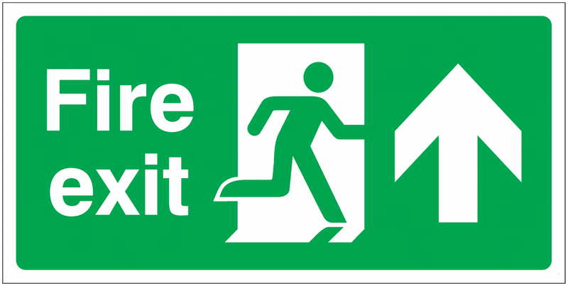 Banner Signs – Fire Exit Running Man & Arrow Up
