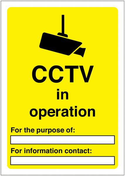 CCTV In Operation Window Signs