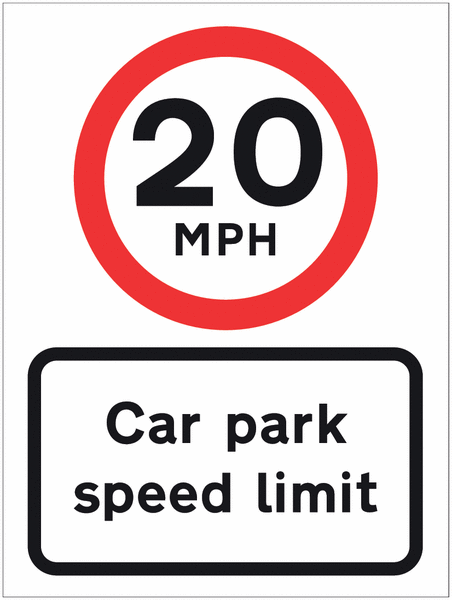 Car Park Speed Limit Signs – 20 MPH