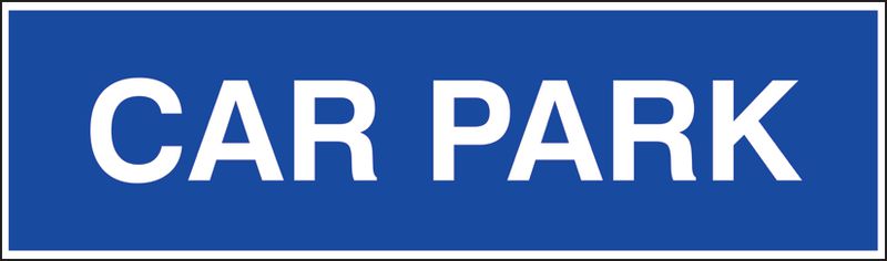 Car Park Text Traffic UV Resistant Sign Blue/White