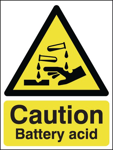 Caution Battery Acid Signs