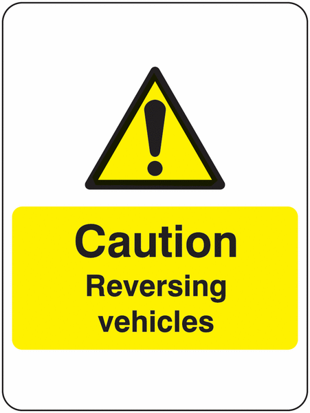 Caution Reversing Vehicles Temporary Post Mounted Sign