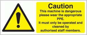 Caution This Machine Is Dangerous Sign (With Symbol)