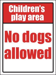 Children’s Play Area No Dogs Allowed Sign
