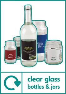 Clear Glass Bottles & Jars – WRAP Photographic Recycling Signs