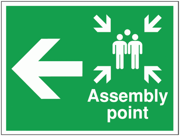 Construction Signs - Assembly Point Arrow Left