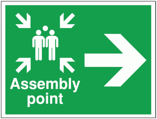 Construction Signs - Assembly Point Arrow Right