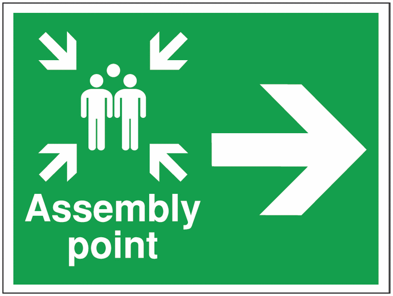 Construction Signs - Assembly Point Arrow Right