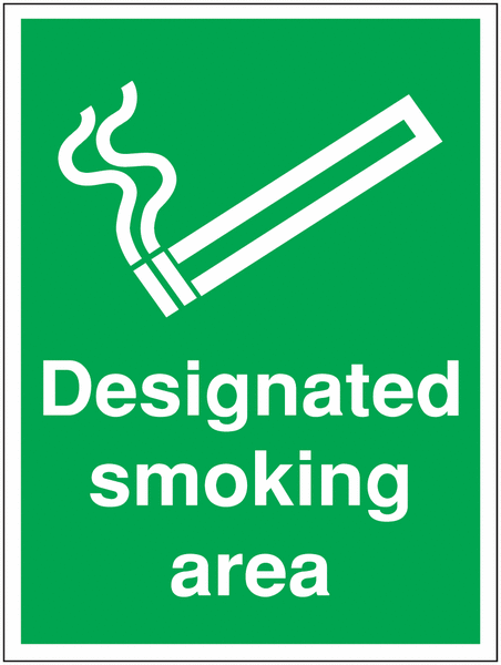 Construction Signs – Designated Smoking Area