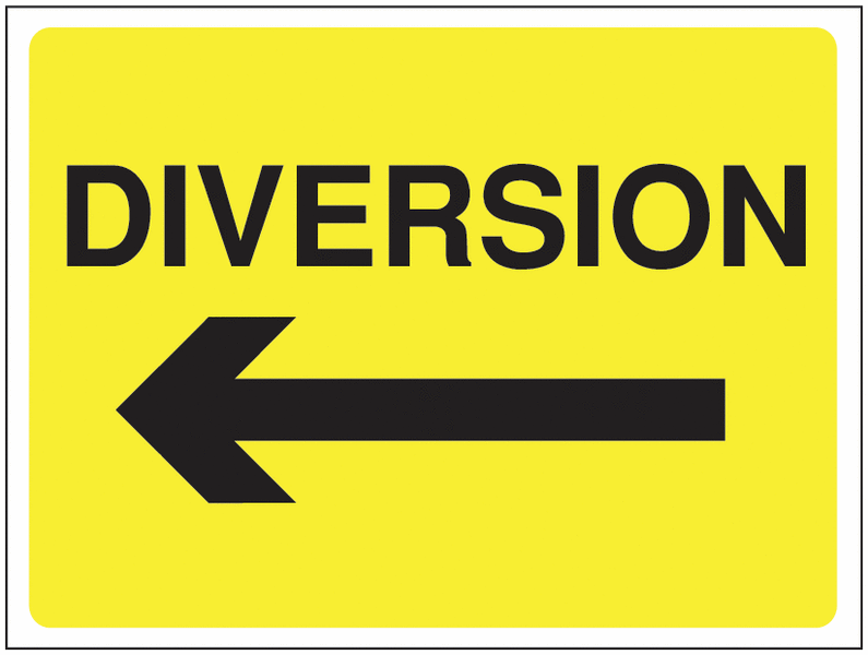 Construction Signs – Diversion Arrow Left