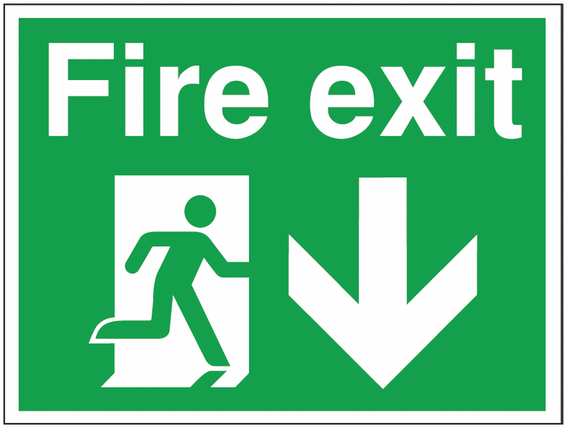 Construction Signs – Fire Exit Arrow Down