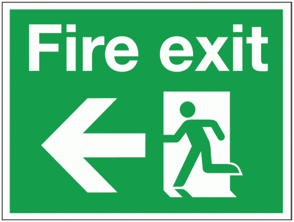 Construction Signs - Fire Exit Arrow Left