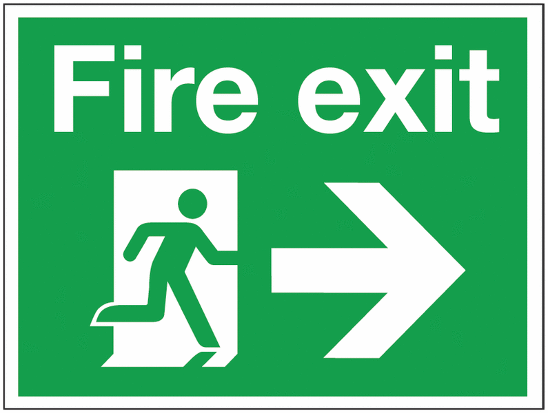 Construction Signs – Fire Exit Arrow Right