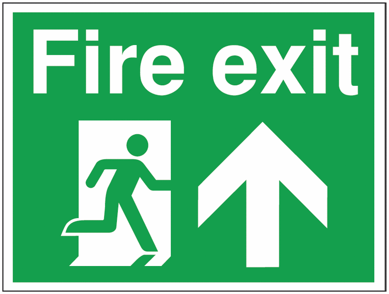 Construction Signs – Fire Exit Arrow Up
