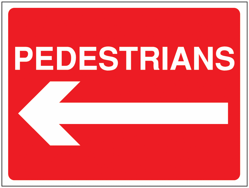 Construction Signs – Pedestrians Arrow Left