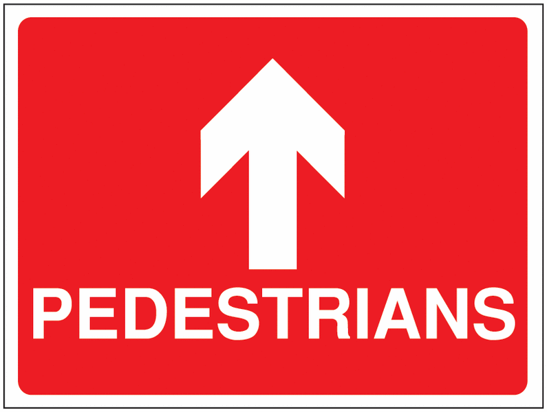 Construction Signs – Pedestrians Arrow Up