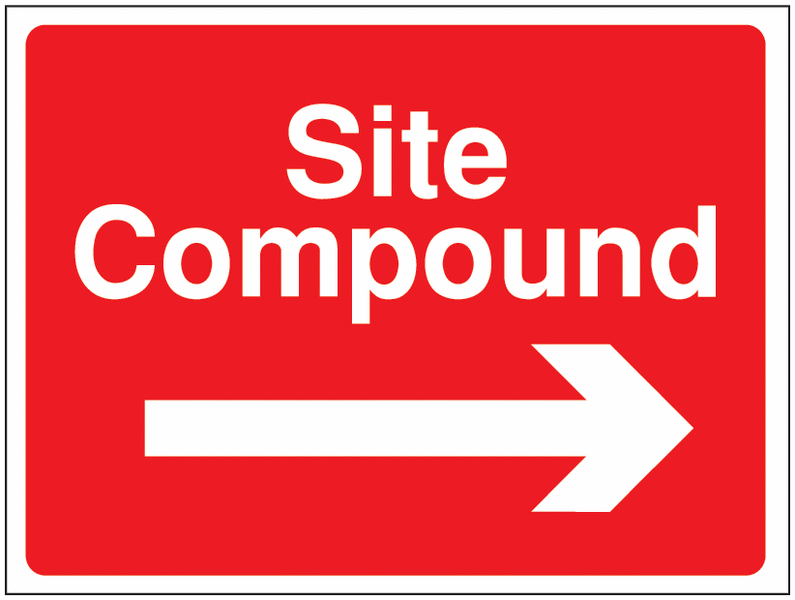 Construction Signs – Site Compound Arrow Right