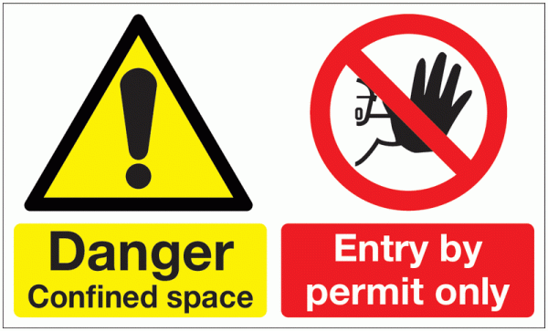 Danger Confined Space & Entry By Permit Only