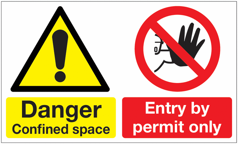Danger Confined Space & Entry By Permit Only