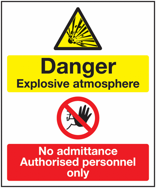 Danger Explosive Atmosphere/No Admittance Signs