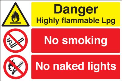 Danger Flammable LPG/No Smoking Multi-Message Signs